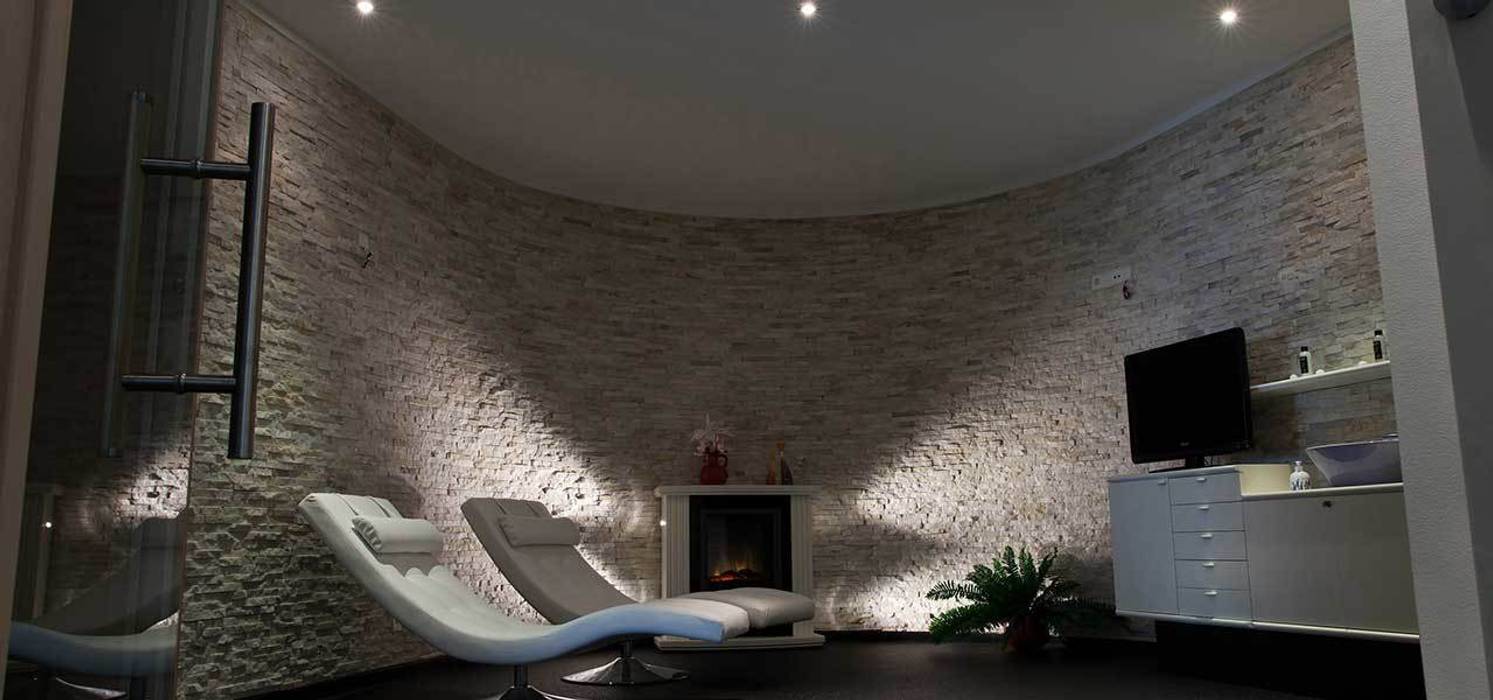 Natuursteenstrips in villa, Xcel Stones Xcel Stones Moderner Spa