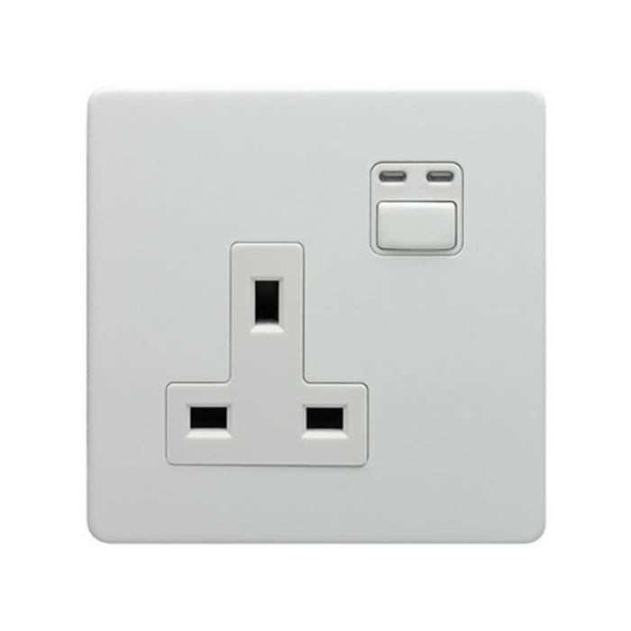 LIGHTWAVERF 1 GANG 13A SOCKET (WHITE) DirectTradeSupplies Modern media room Electronics