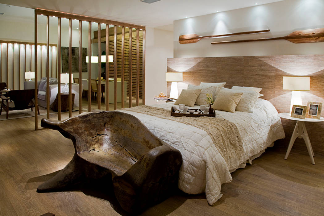 LOFT PRAIA, Tweedie+Pasquali Tweedie+Pasquali Tropical style bedroom