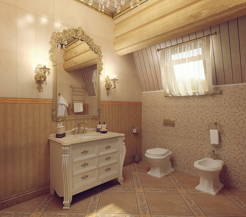 Деревянный дом для отдыха., Tutto design Tutto design Ванная в классическом стиле