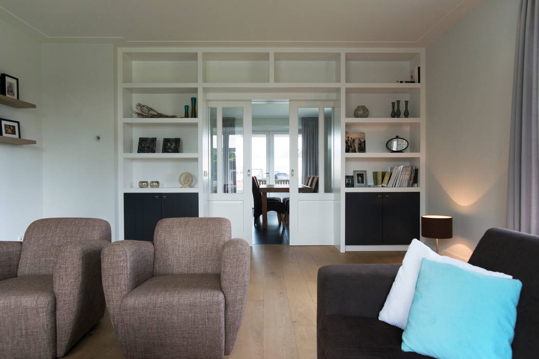 Moderne nieuwbouw, Hemels Wonen interieuradvies Hemels Wonen interieuradvies Wohnzimmer im Landhausstil