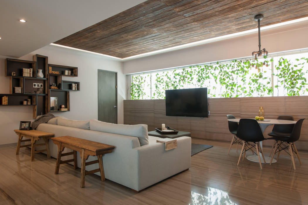 Departamento Club de Golf, kababie arquitectos kababie arquitectos Modern living room