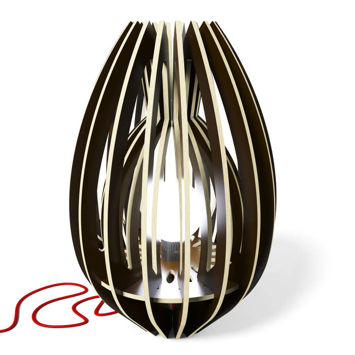 La lampe CALYX 48 Osmose le bois Salon original Bois composite Eclairage