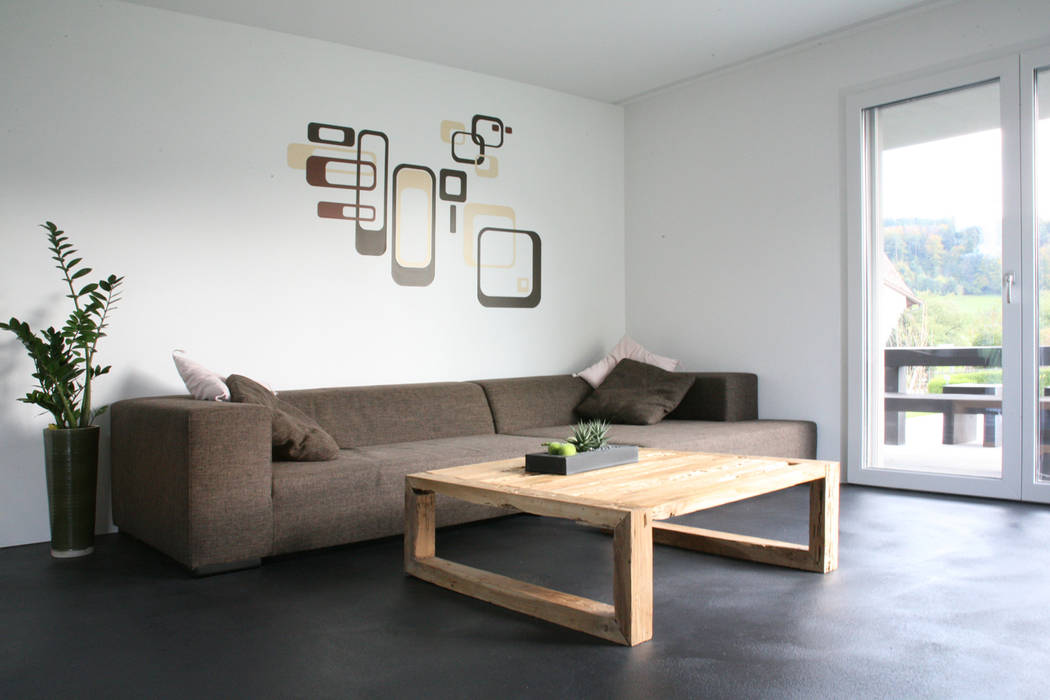 EFH Busswil, skizzenROLLE skizzenROLLE Ruang Keluarga Modern