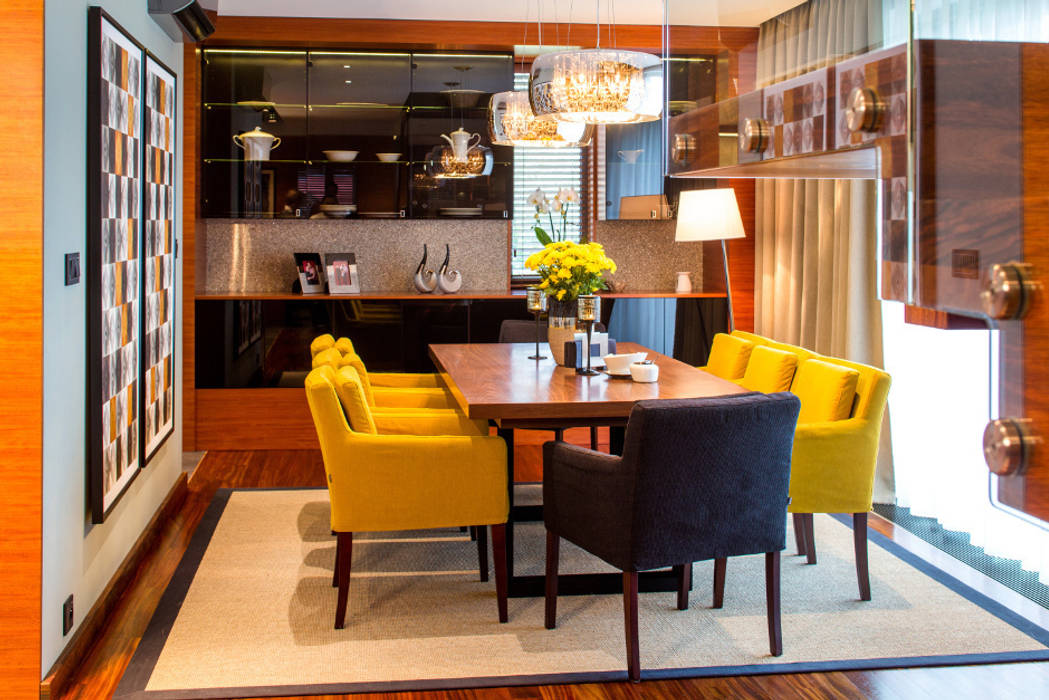 Luksusowe wnętrza z drewnem w roli głónej, Viva Design - projektowanie wnętrz Viva Design - projektowanie wnętrz Eclectic style dining room