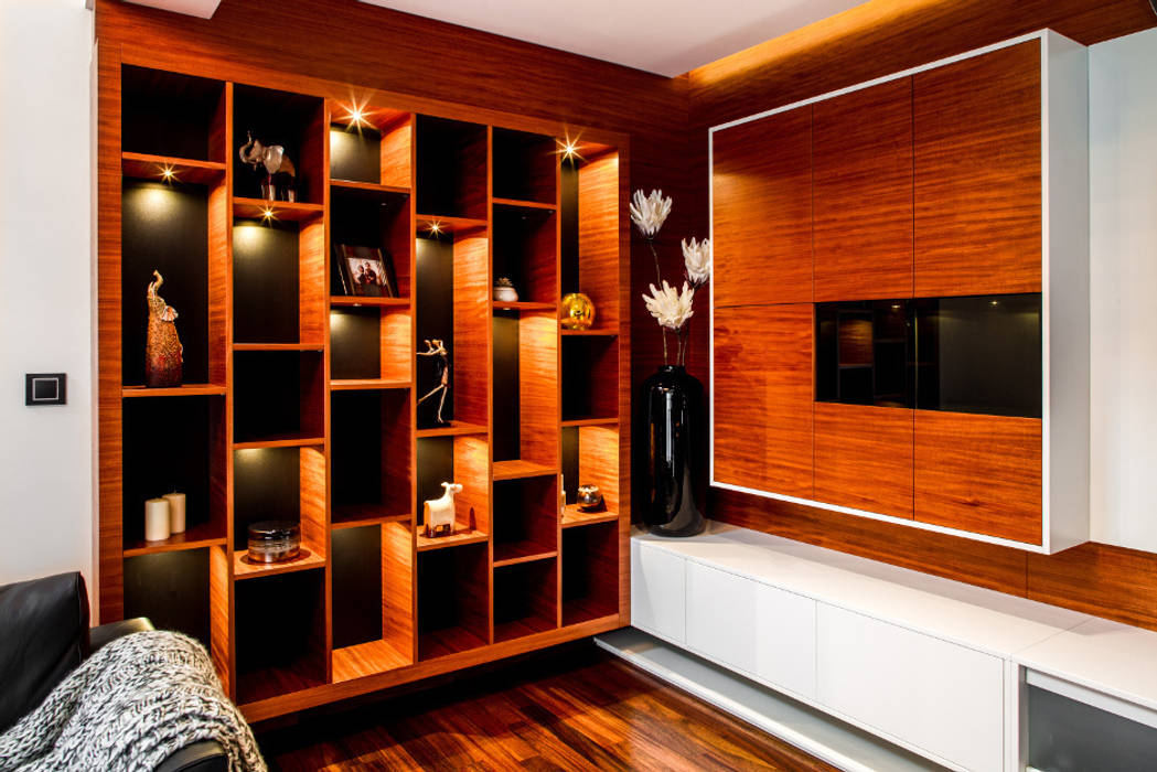 Luksusowe wnętrza z drewnem w roli głónej, Viva Design - projektowanie wnętrz Viva Design - projektowanie wnętrz Вітальня