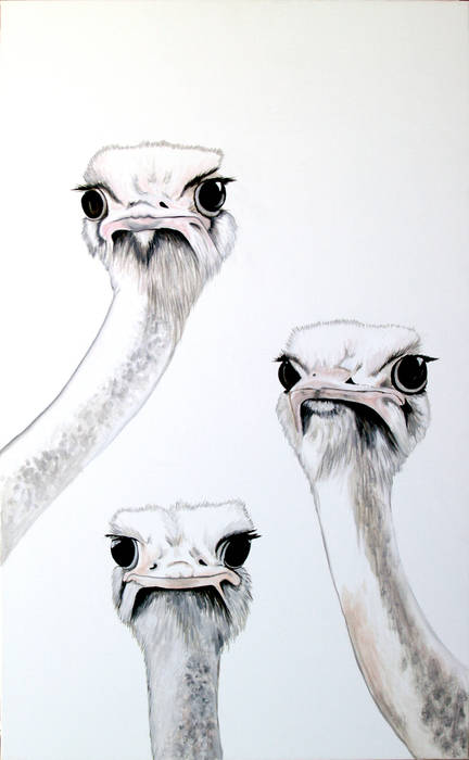cuadro oleo avestruz delier ESTUDIO DELIER Otros espacios Cuadros e ilustraciones
