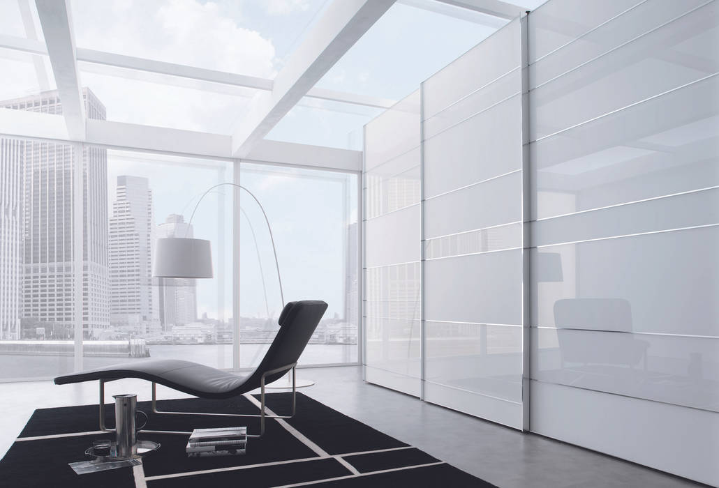 Segmenta in White glass Lamco Design LTD Modern Bedroom Wardrobes & closets