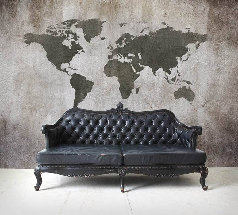 Worldmap Concrete BN International Moderne woonkamers