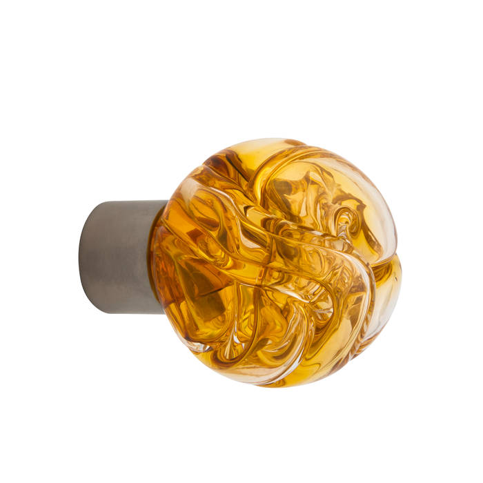 Cabinet knob Lavallière yellow spherical Les Verreries de Bréhat Modern houses Glass Accessories & decoration