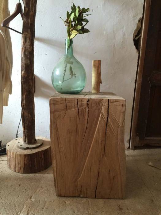 Mesa auxiliar eucalipto de Con Alma Design Rústico