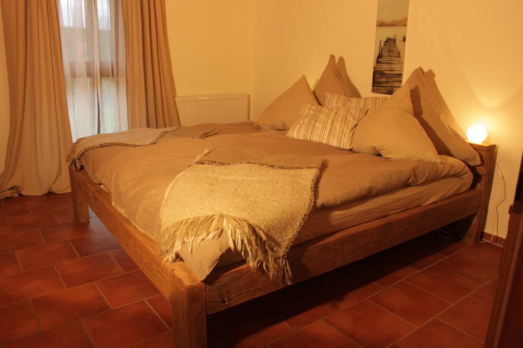 Urige Rustikale Betten Aus Altem Eichenholz Von Bootssteg Mobel