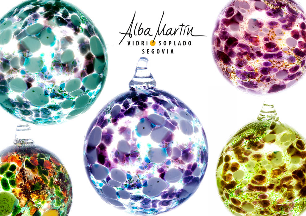 "Burbujas" vidrio soplado Alba Martín Vidrio Soplado Comedores de estilo moderno Accesorios y decoración