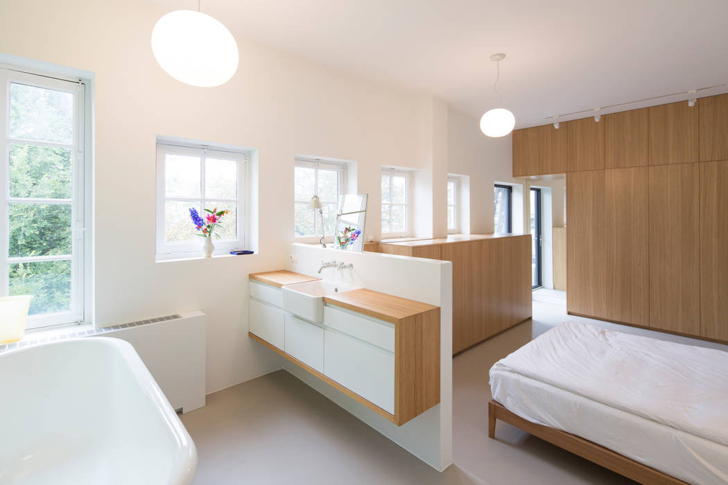 Slaapkamer met inloop badkamer homify Industriële slaapkamers
