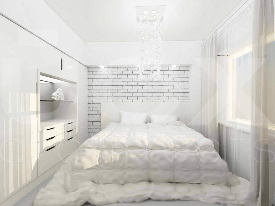 Квартира "TOTAL WHITE", ЙОХ architects ЙОХ architects Chambre minimaliste