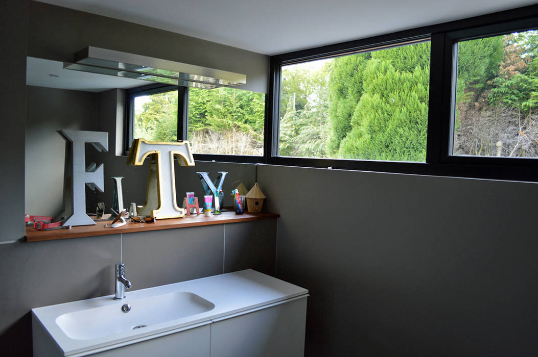 The Family Bathroom ArchitectureLIVE Modern Banyo bathroom mirror,bathroom sink