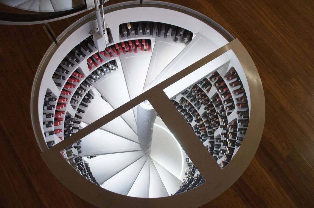 White Spiral Cellar with Round Hinged Door homify Modern wine cellar