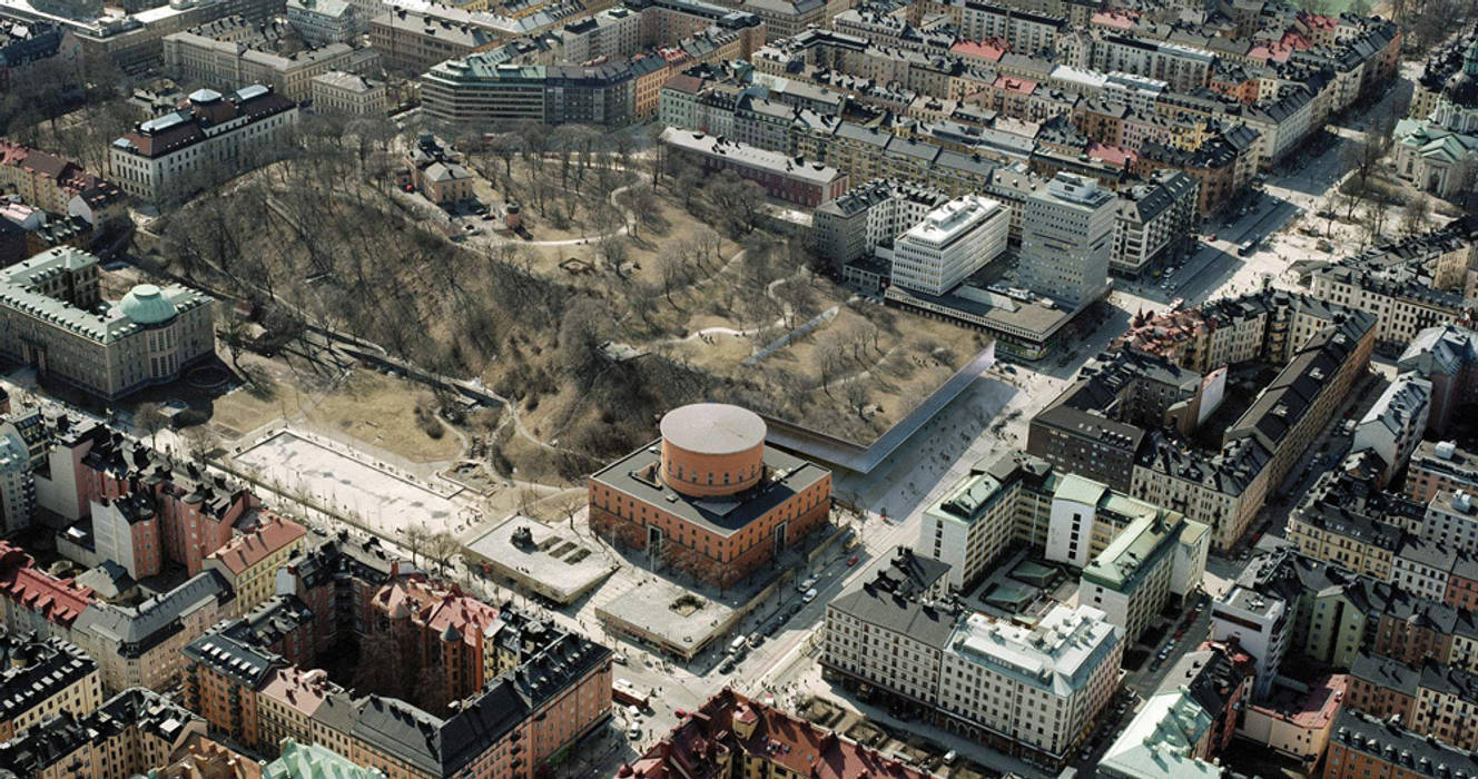 vue aerienne du projet en extension du jardin D3 architectes Espaces commerciaux Musées