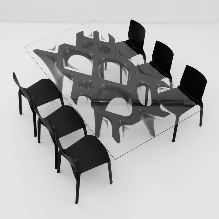 Flux Table in Black studio INTEGRATE Ltd Comedores de estilo moderno Mesas