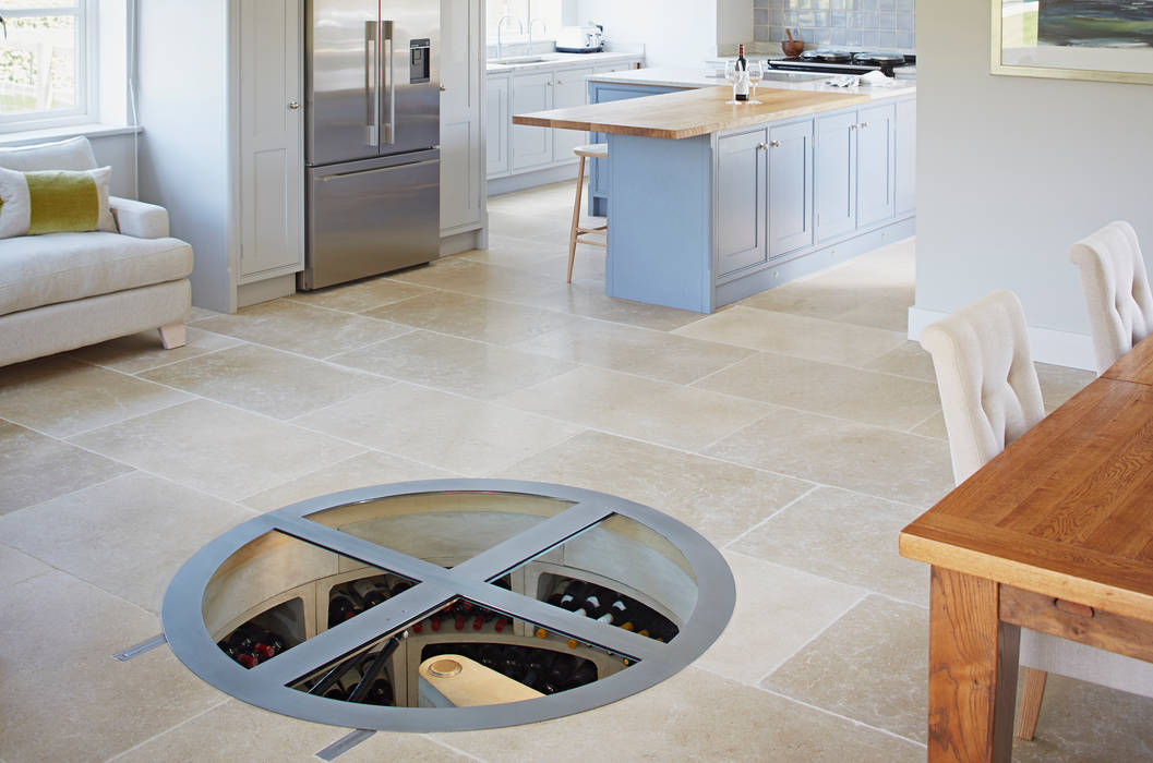 Round hinged glass trap door and original spiral cellar homify modern