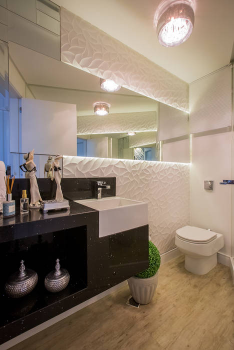 Apartamento em Cascavel, Evviva Bertolini Evviva Bertolini Rustic style bathroom