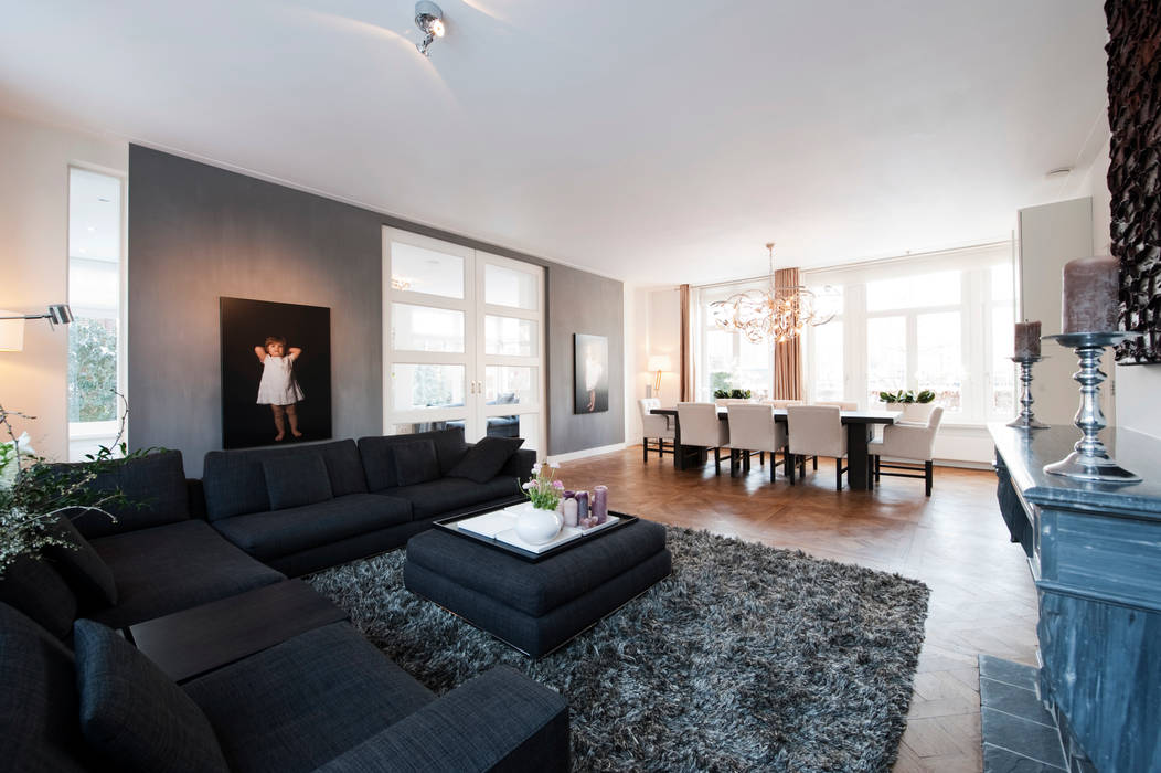 Begeleiden verbouwing, interieur-voorstel en levering van de meubels, Mood Interieur Mood Interieur Living room