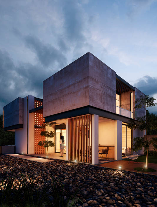 Fachada Posterior BANG arquitectura Casas minimalistas