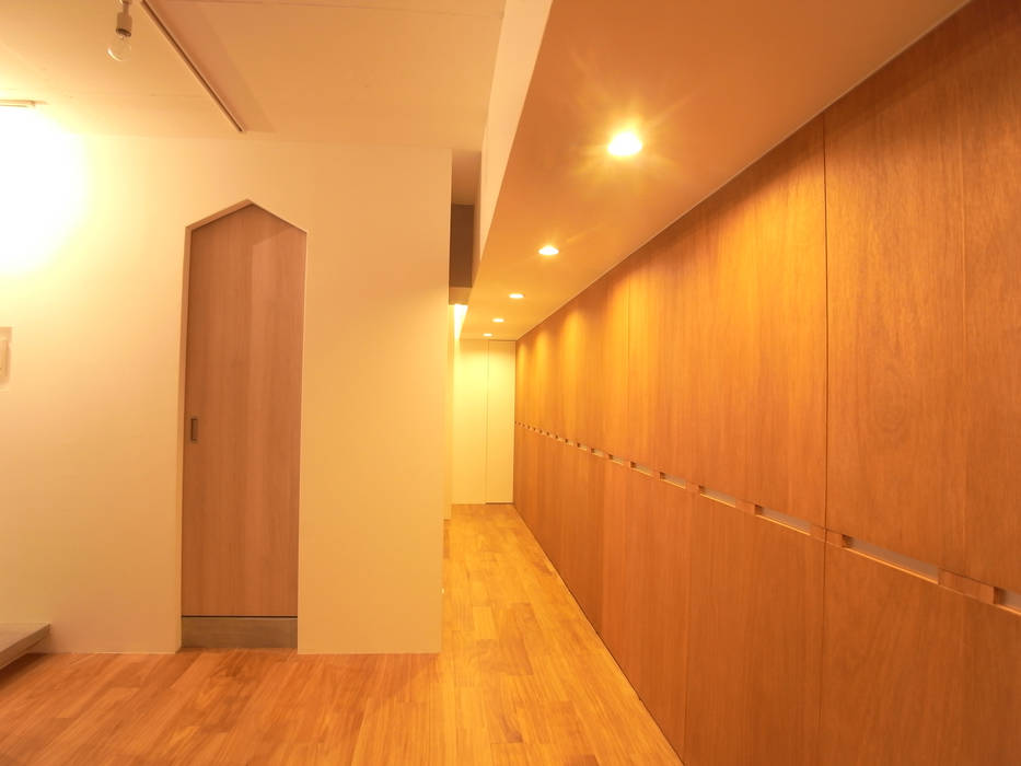 HOUSE E・Y, nagena nagena Eclectic style corridor, hallway & stairs