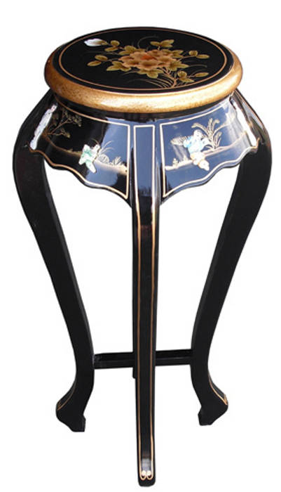 Chinese Black Lacquer Mother of Pearl Furniture ~ Ornately Decorated with Ladies & Gold Leaf , Asia Dragon Furniture from London Asia Dragon Furniture from London Asian style living room Side tables & trays