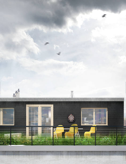 Projekt Wnętrza: Mieszkanie Młodego Architekta, Akuratnie Akuratnie Skandynawski balkon, taras i weranda