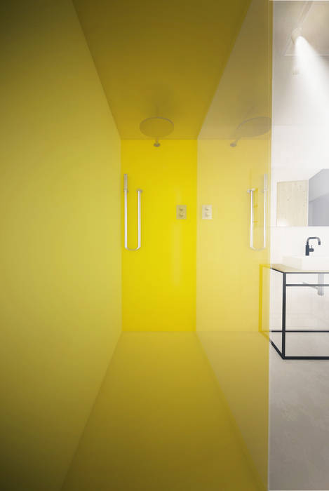 Projekt Wnętrza: Mieszkanie Młodego Architekta, Akuratnie Akuratnie Minimalistyczna łazienka