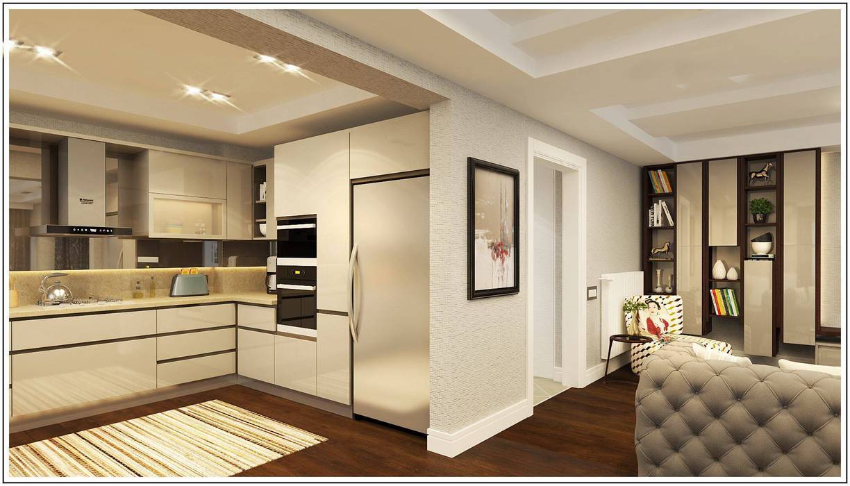 homify Modern kitchen Cabinets & shelves