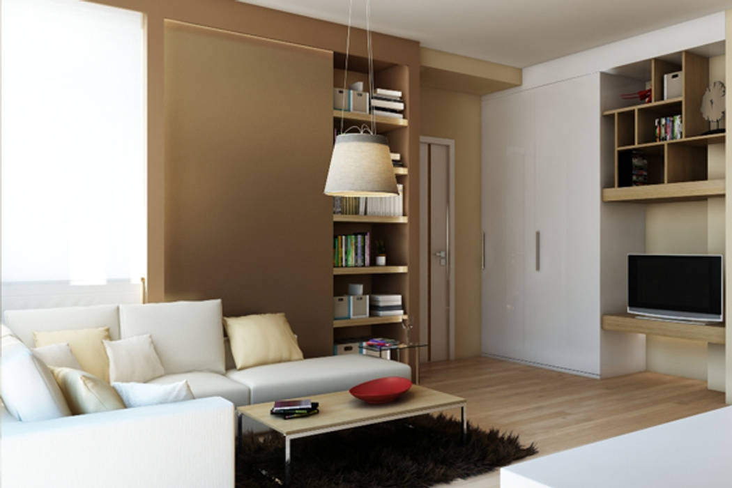 APARTAMENTO EN LA MONTAÑA Agami Design Salones de estilo minimalista