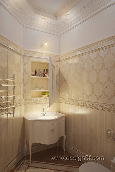 г. Москва, квартира 250 м2, студия Design3F студия Design3F Salle de bain classique