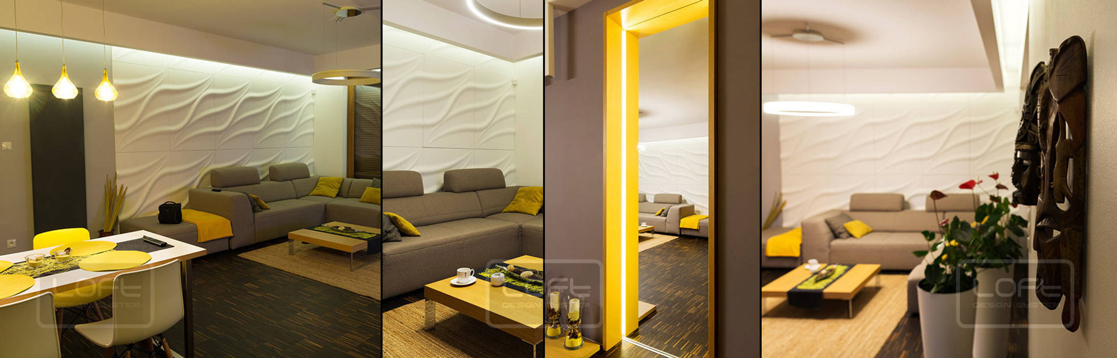 3d- wandpaneele in wellenform : wohnzimmer von loft design system ... 3d- wandpaneele in wellenform : wohnzimmer von loft design system ...