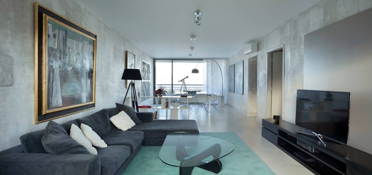 Departamento en Pedemonte, Cohen - Reig Arquitectura & Interiorismo Cohen - Reig Arquitectura & Interiorismo Вітальня