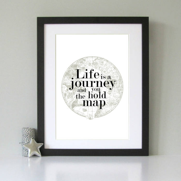 Life is a journey old world map vintage art print Always Sparkle Otros espacios Cuadros e ilustraciones