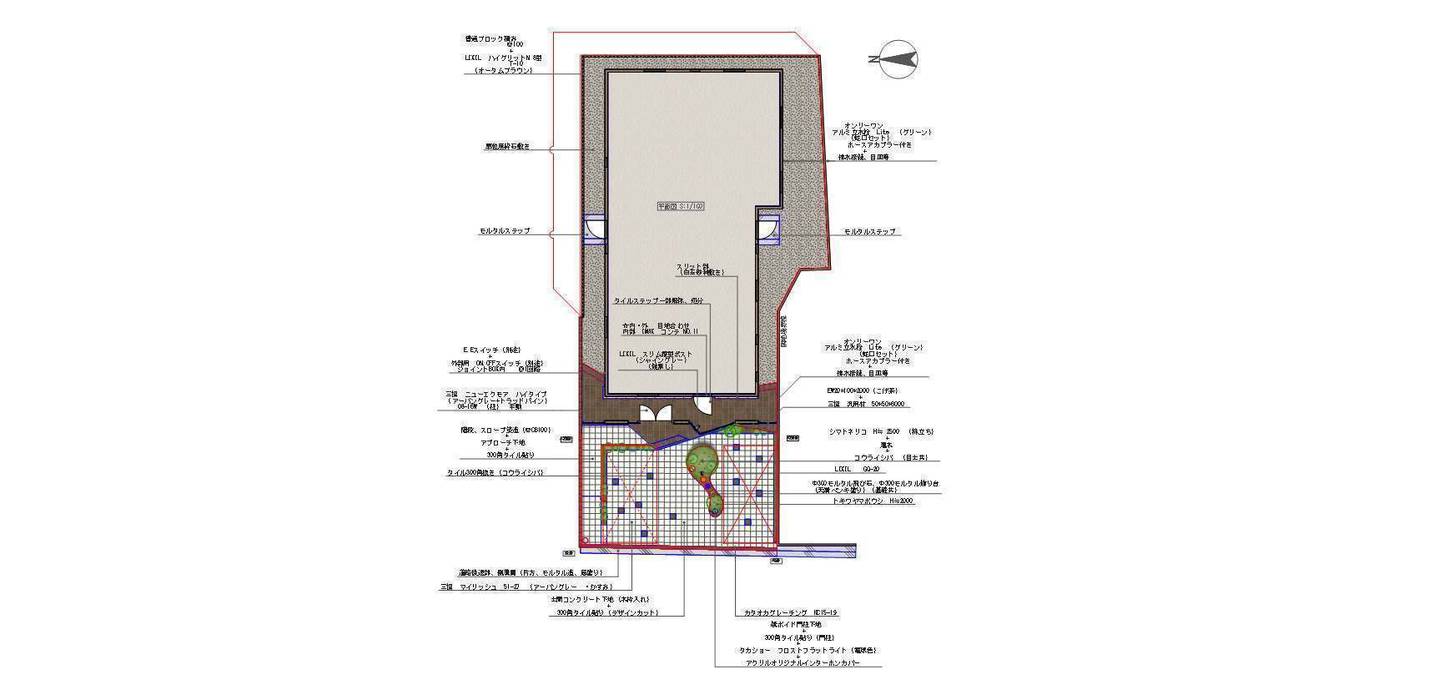 平面図: sotoDesign 株式会社竹本造園が手掛けた現代のです。,モダン 外構,大阪,デザイン,エクステリア