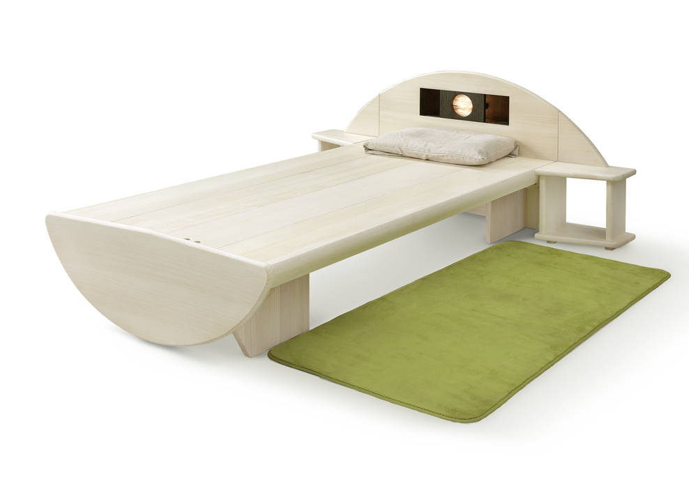 桐のベッド「一目惚れ」 桐里工房 モダンスタイルの寝室 ベッド＆ヘッドボード