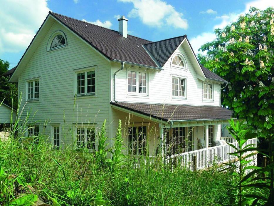 Holzhaus „virginia“ mit klassisch amerikanischer veranda homify