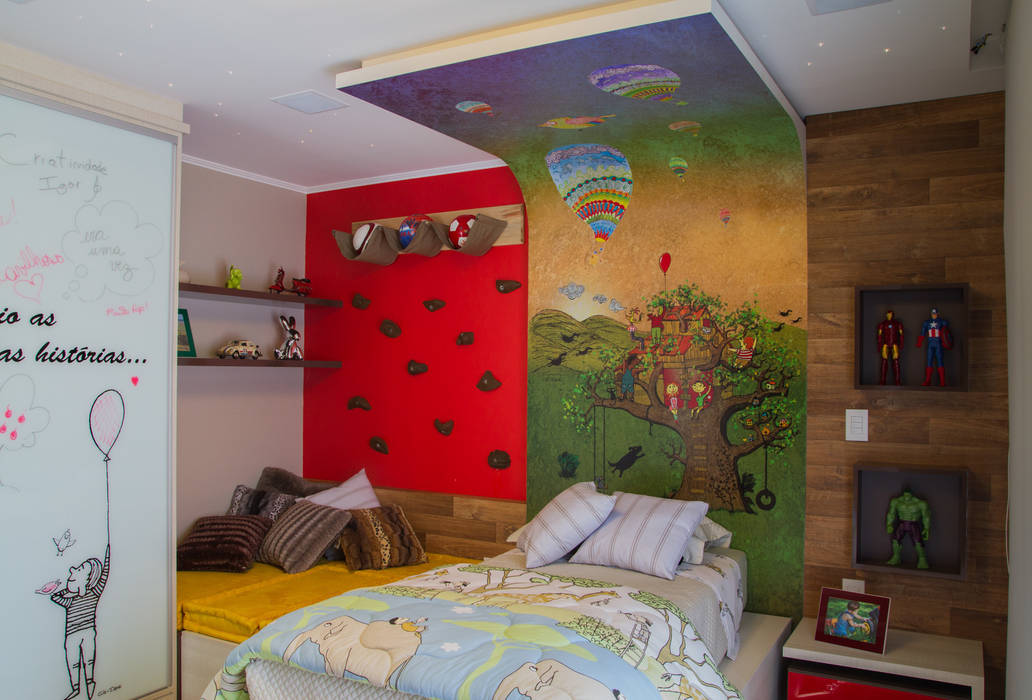 Dormitório do Menino Nesta Espaços Extraordinários Quarto infantil moderno