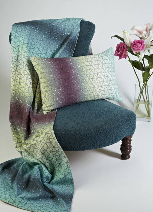 Multi Ombre Geo Silk Collection Nitin Goyal London Modern Bedroom Textiles