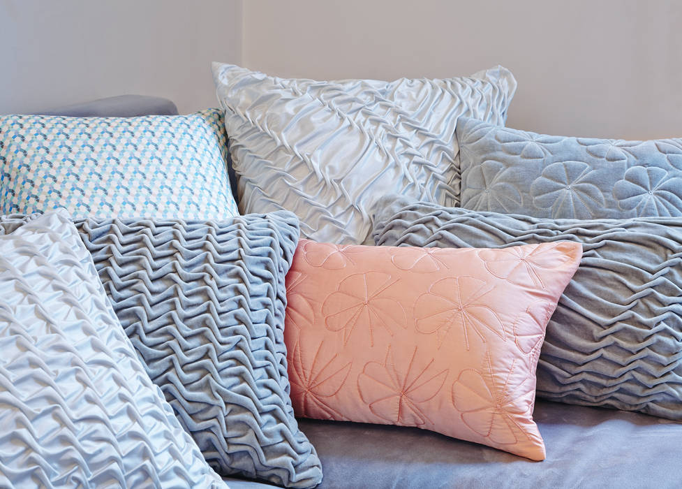 Hand Smocked Cushion Collection Nitin Goyal London Kamar Tidur Modern Textiles