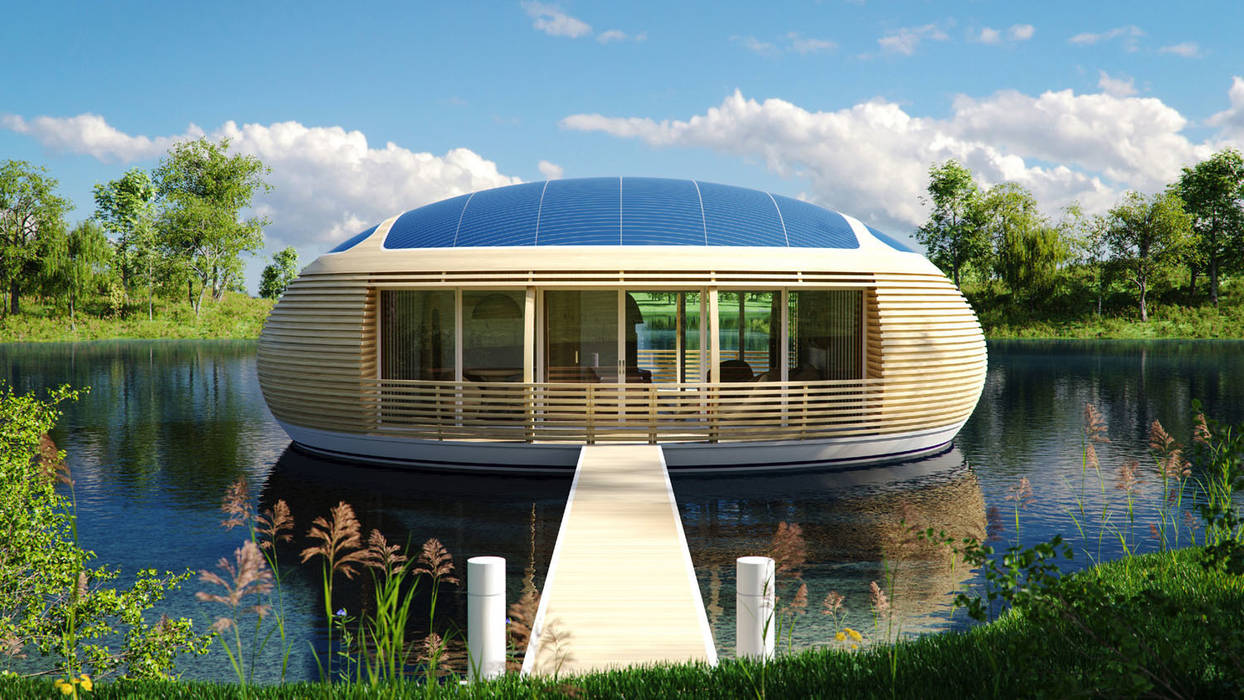 WaterNest Village by Giancarlo Zema for EcoFloLife Giancarlo Zema Design Group Casa di legno