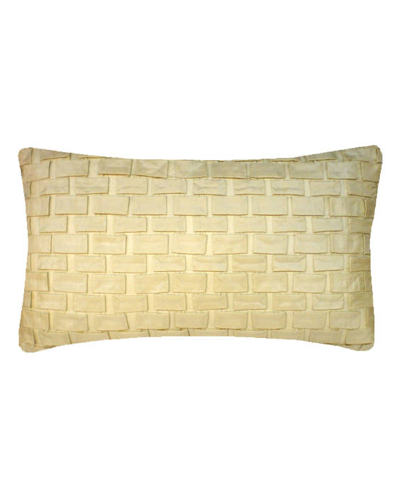 Hand pleated Origami cushion in Cream, 30x50cm Nitin Goyal London Kamar Tidur Modern Textiles