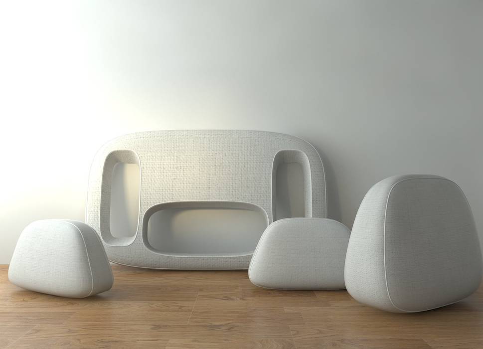 Yama Studio Saihol Yuen Minimalistische woonkamers Sofa's & fauteuils