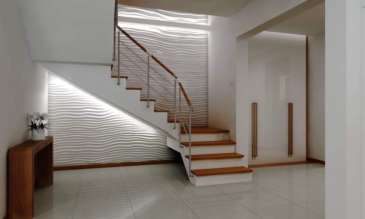 ZAWICKA-ID Projektowanie wnętrz Modern Corridor, Hallway and Staircase