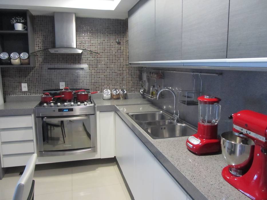 Apartamento de 210m², unacasa arquitetura unacasa arquitetura Cocinas de estilo moderno
