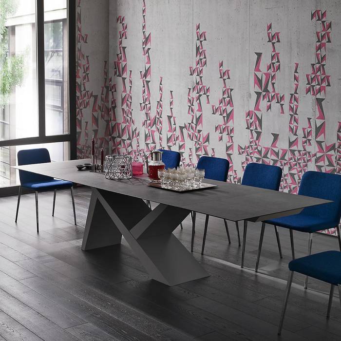 'Ikarus X' Contemporary fixed/extendible dining table by Sedit homify Modern Dining Room Tables