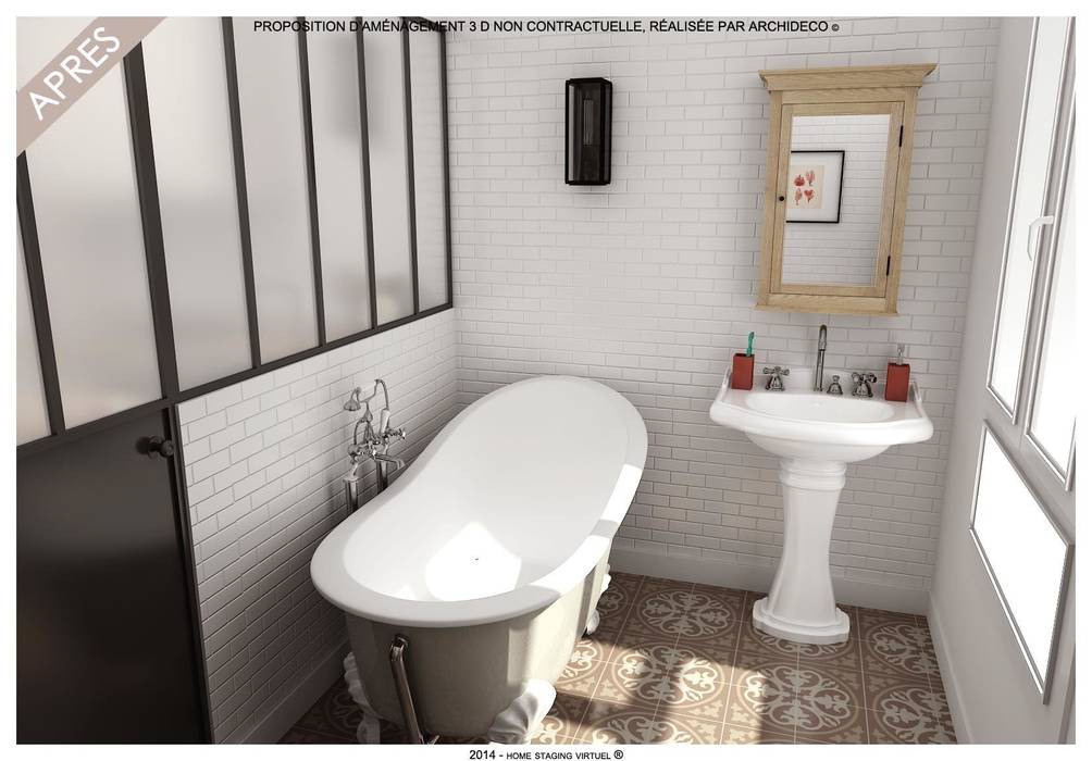 Les réalisations du mois, ArchiDeco ArchiDeco Modern bathroom Bathtubs & showers